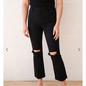 Carly Jean Los Angeles Kate Boot Cut Crop Jeans Black Size 9